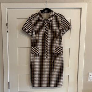 Aquascutum London Checkered Dress in Black and Brown